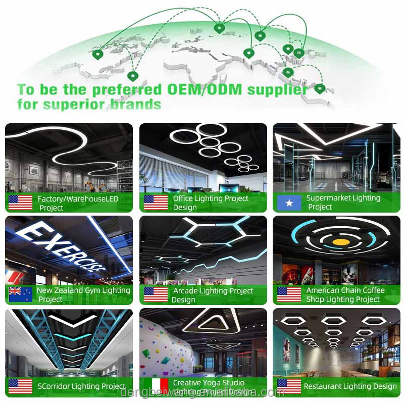 LED Creative Hexagonal Geometric Shaped Ceiling Lamp Kindergarten Office Supermarket Chandelier Light