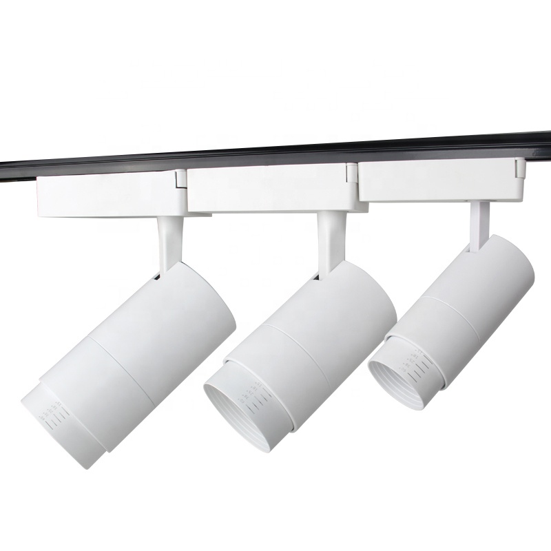 Led Ceiling Track Light Fixture 10w 20w 30w Cob Spotlight System Modern Exhibition Clothing Store Showroom Zoomable Track Light