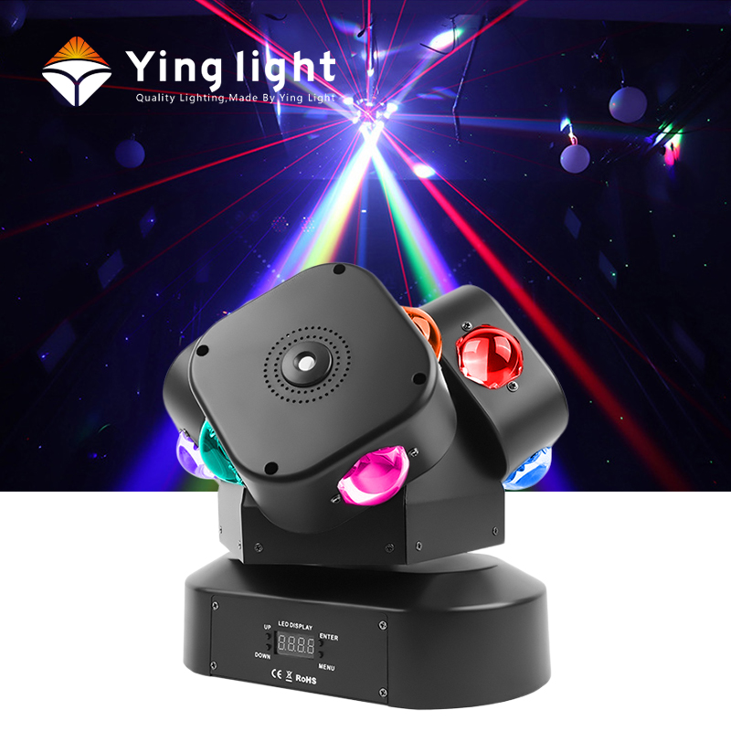 3 Heads Hot Wheel Rotation Moving Head Light 180W RGBW LED + Laser DMX512 Pyramid Design Hexagonal Lens for Stage Bar
