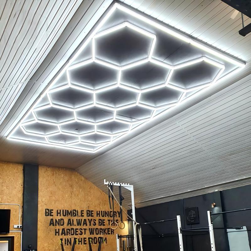 Retail Store LED Ceiling Light Hexagonal Honeycomb Modular Linkable Commercial Light Showroom Clothing Store Gym