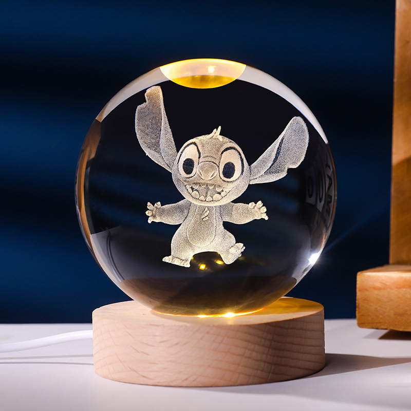 PJhonor 12 Zodiac Signs 6cm 8cm LED Light Solar System Moon Saturn Planet Sphere 3D Laser Engraved Crystal DIY Wedding