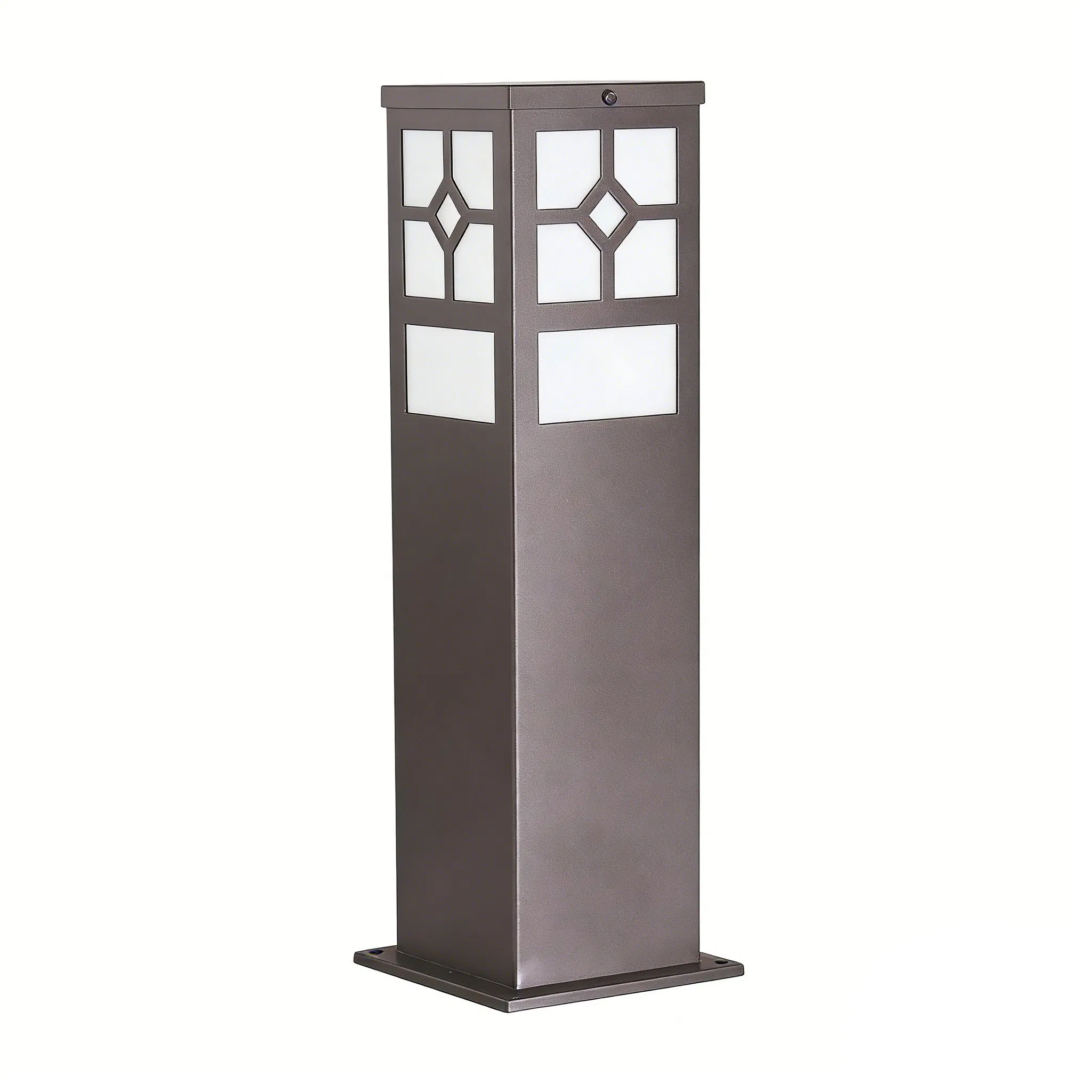 Outdoor Solar Powered Path Light with Decorative Geometric Metal Cutout