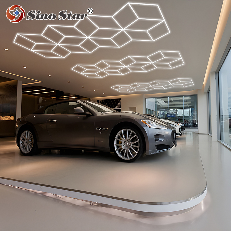 New Product Launch Hot Sale High Quality Polygonal Geometric LED Lighting Diy Assembly Booth Car Ceiling Detailing Lights Garage