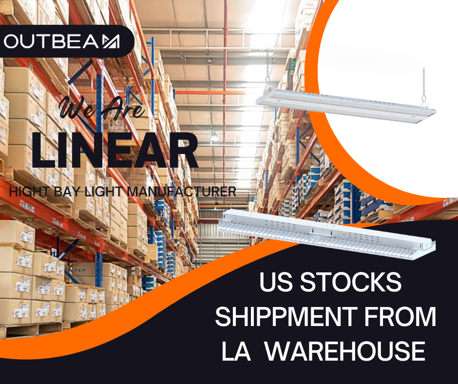 US Stock Commercial Industrial LED Linear High Bay Light 320W UFO Shape for Warehouse Garage Workshop Factory