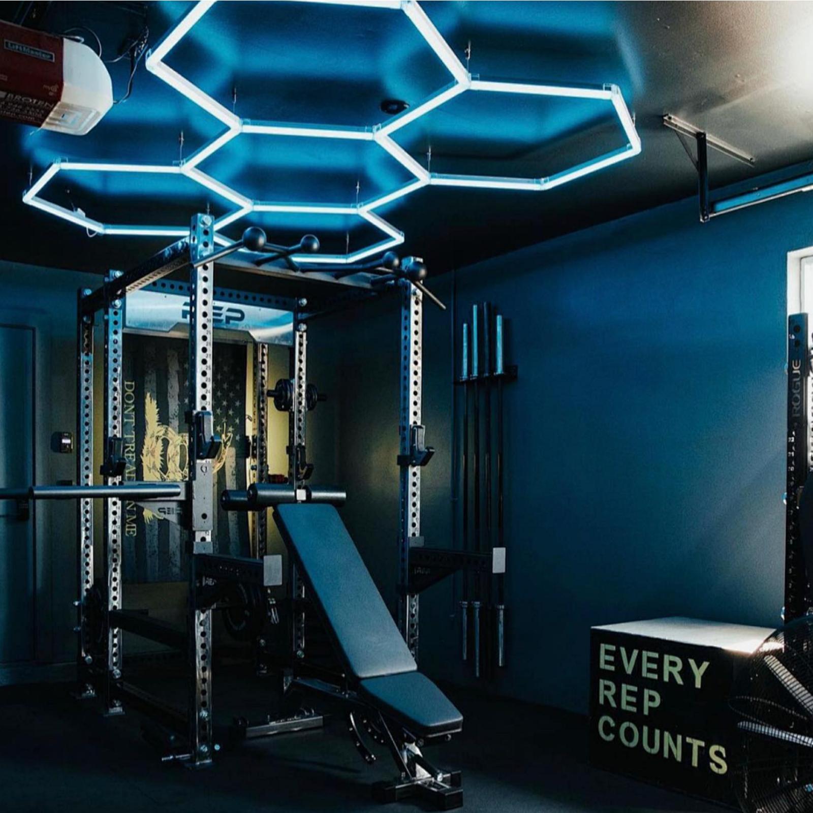 Dengbei Wang 14 Grid LED Lights Hexagon Honeycomb Car Detailing Ceiling Lights for Garage and Workshop