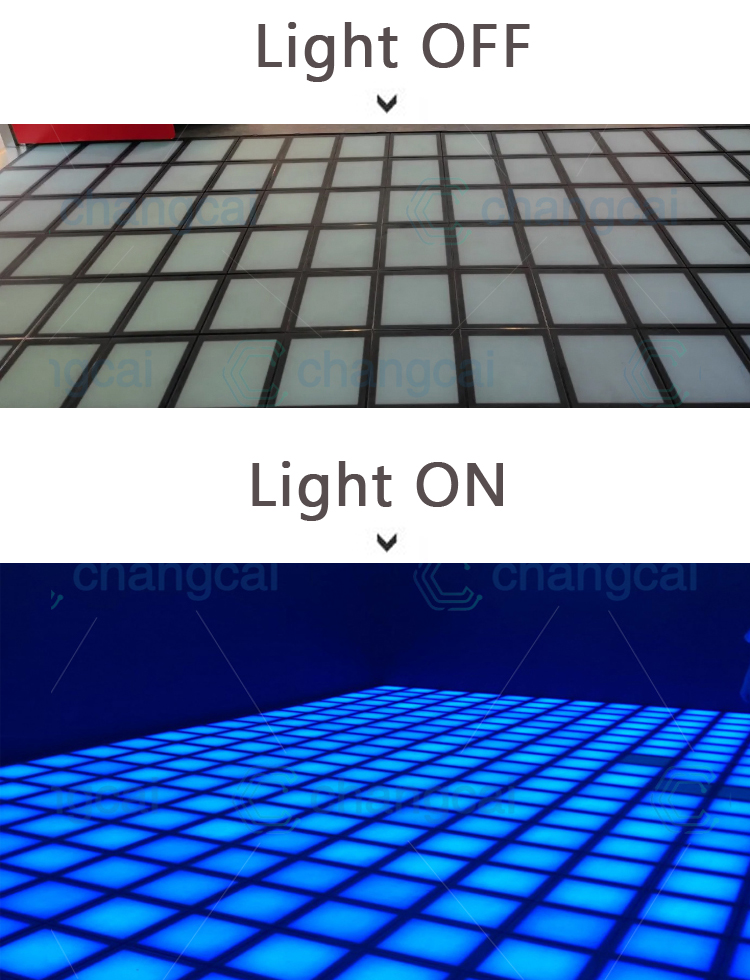 Interactive RGB LED Matrix Light Dance Floor Tiles with DMX512 Control Pressure Sensitive Grid Game Surface IP65 Rated