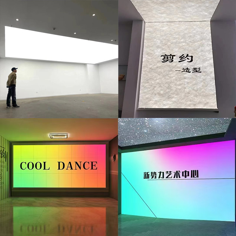 Custom PVC Retractable LED Ceiling Light Box | Aluminum Frame | 5000 Lumens | For Showrooms &amp; Meeting Rooms