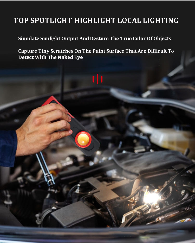 Car Detailing Tools Car Paint Finish Lamp 500LM 2400mAh Scan Swirl Magnetic Grip Multifunction Auto Repair Working Lights