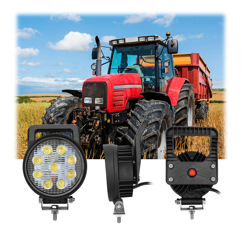 Excavator Tractor 5 Inch Led Work Light 27W Flood/Spot Beam Round Led Working Lamp with Handheld and Switch