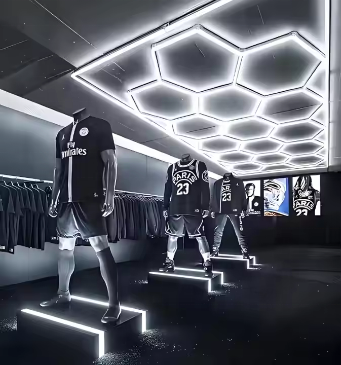 RGBW Customized Hexagon Linear Lighting Project for Bars Hollow LED Light