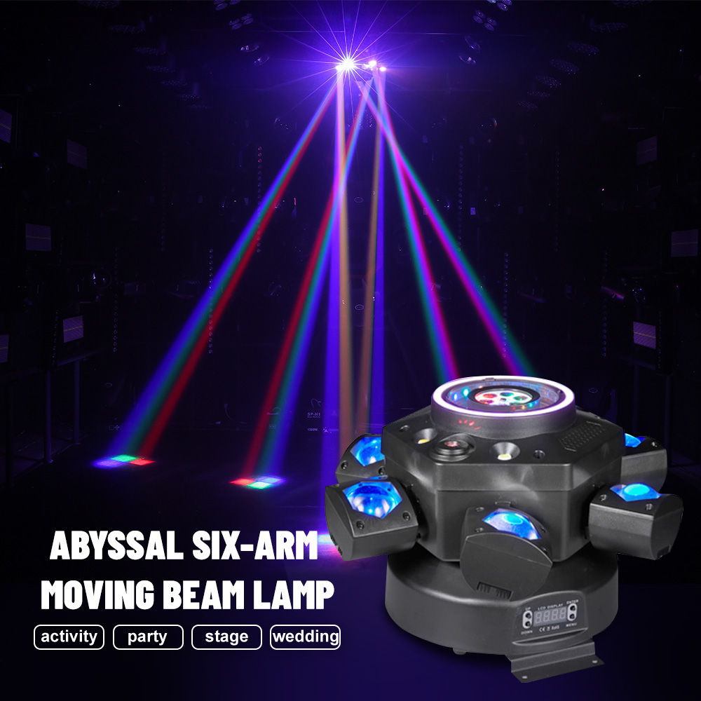 Hexagonal Kaleidoscope LED Lamp RGBW Four-Color Lighting Effects Moving Head Lights Weddings UV White Light DMX512 Control IP33