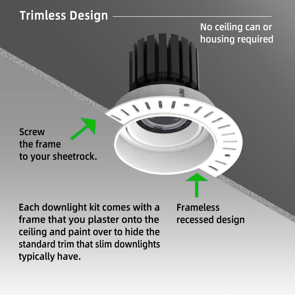 3 Cells 5CCT Tunable LED Modular Downlight 30W Trimless Adjustable High CRI Recessed Gimbal Lighting Fixture