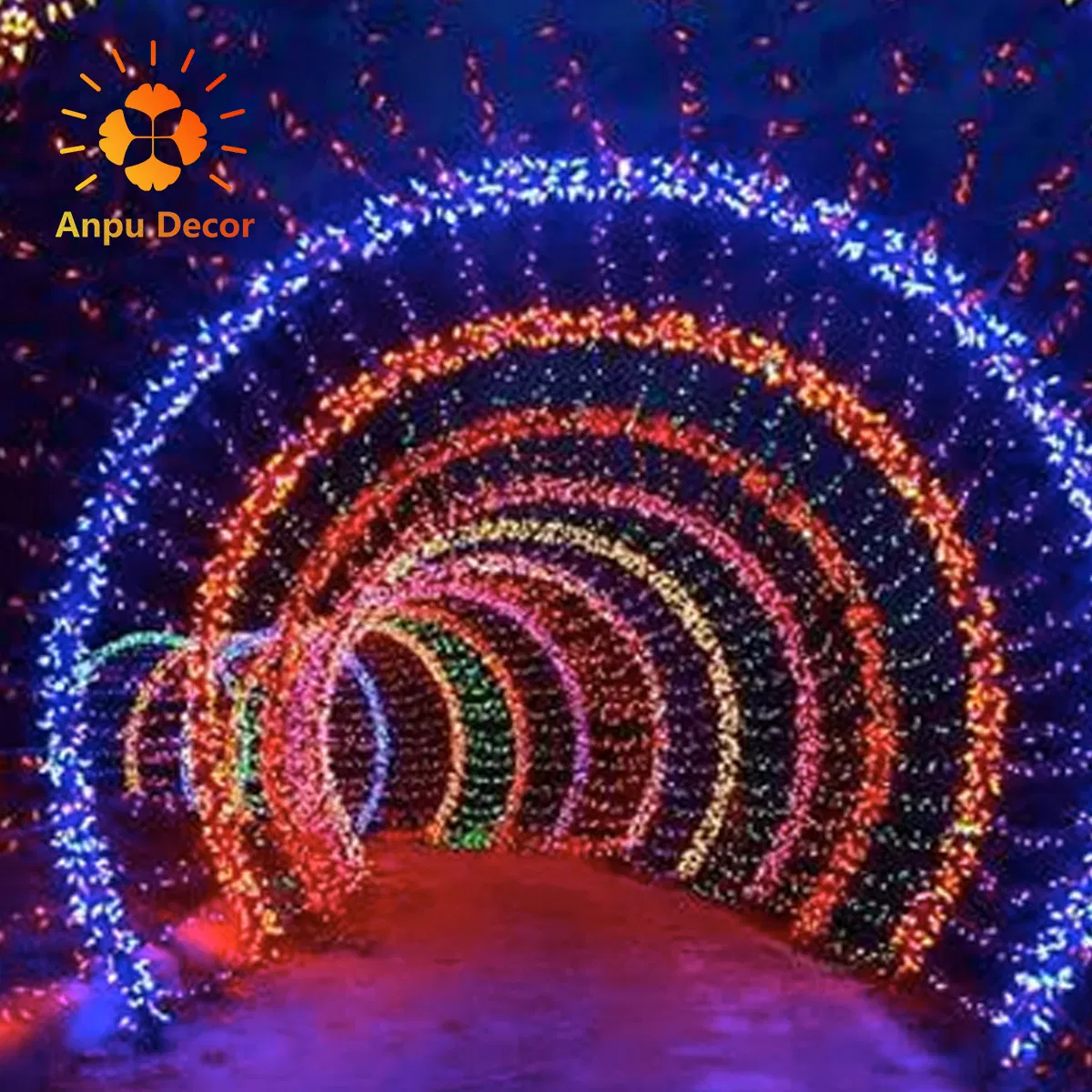 Outdoor 3D Light Tunnel Caterpillar Christmas Light Driveway for Commercial Winter Garden Light Show