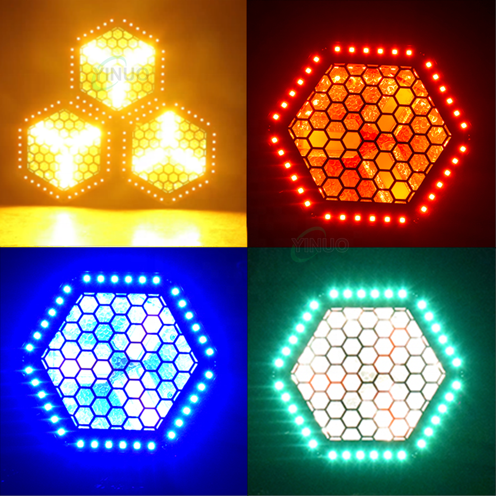 New 60*3W RGBW Led Matrix Stage Effect Auxiliary Light 0.3W 3-in-1 Retro Hexagon Splice Disco KTV Led Stage Light