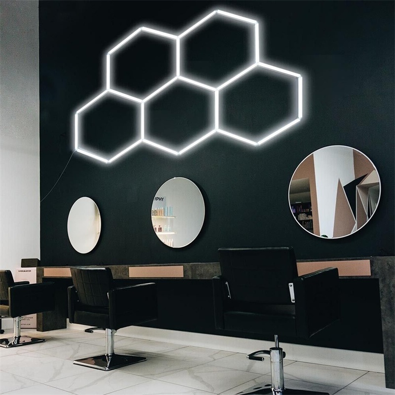 5 Hexagonal Light Led Hexagon Garage Lighting Honeycomb Garage Work Light for Car Showroom Detailing Shop
