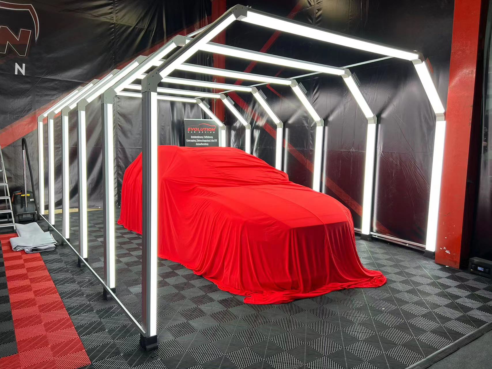 Custom Designed 4m Wide Under Car Garage Led Tunnel Light for 1 Cars Led Detailing Light Tunnel LED 5 Pcs Door