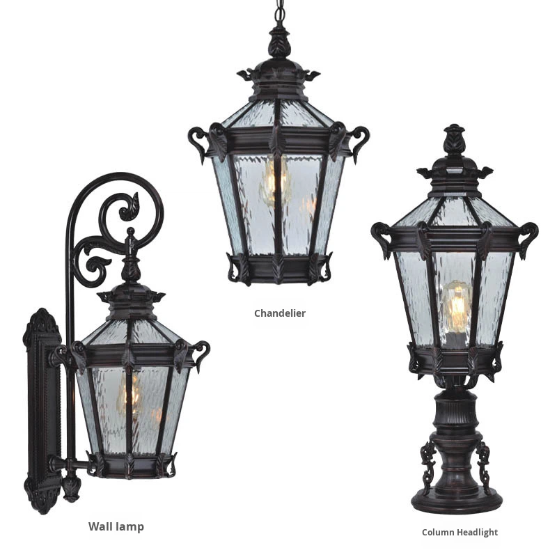 Retro Design Octagonal European Style Cast Aluminum IP65 Waterproof Electric Outdoor LED Wall Lamp 2700K Warm White for Garden