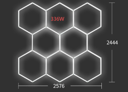 ETOP Custom Size 6500K Hexagon LED Honeycomb Light 110V-240V Aluminum Body for Auto Detailing Workshop Garden Ceiling Lighting
