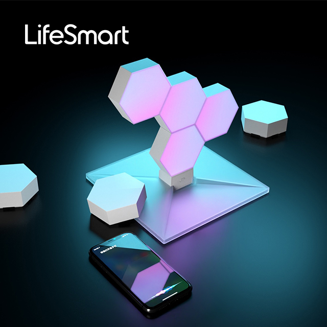 For LifeSmart Modern 7-Piece Smart Hexagonal Modular LED Light Panels for Cololight Lamp for Bedroom Rhythm Edition HomeKit