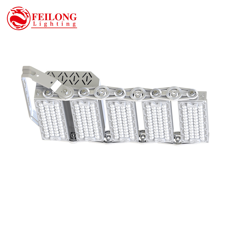High Lumen 5 Modular Units 600W Max Power LED Flood Lights Outdoor Aluminum Sports Stadium Lights with IP65 AC Power Supply