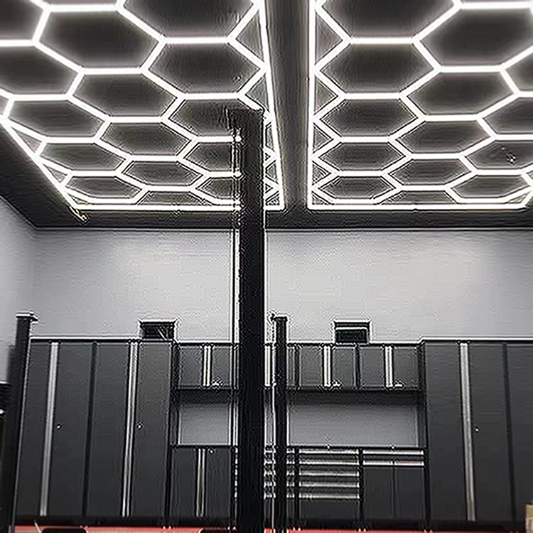 High Quality Hexagonal Led Light For Car Detailing And Workshop Honeycomb Office Work Light For Garage Barbershop Ceiling Light