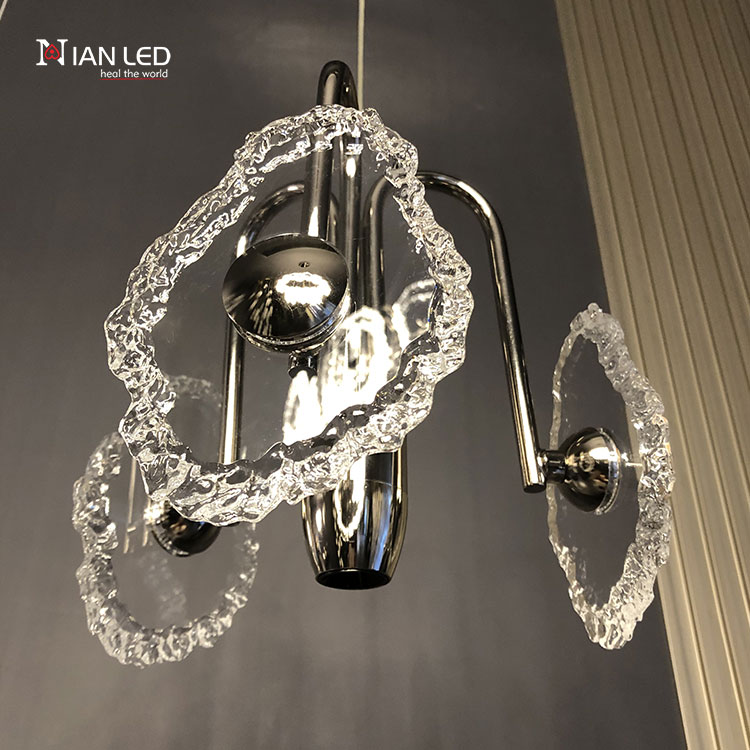 Modern Minimalist Acrylic LED Chandelier with Remote Control Anti-Glare &amp; Dimmable-Luxury Living Room Hotel Hanging Lights