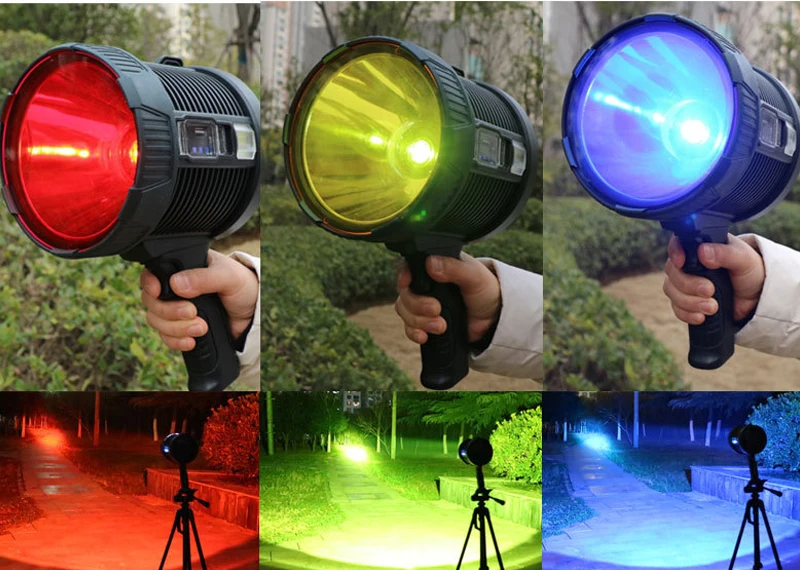 Super Bright Rechargeable Solar Spotlight LED Cob Light Handheld Large Flashlight Waterproof Outdoor Working Camping Lamp