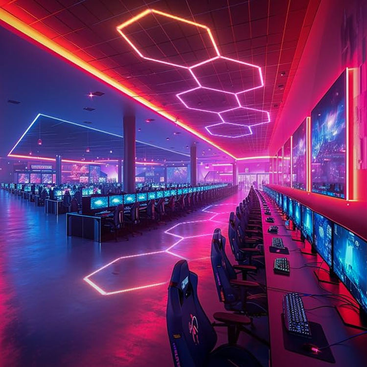 Wholesale Game Room Gym Nightclub Party Rgb Atmosphere Hexagon Disco Light Ceiling