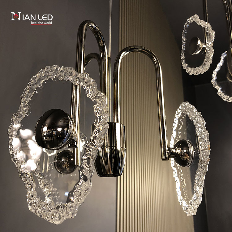 Modern Minimalist Acrylic LED Chandelier with Remote Control Anti-Glare &amp; Dimmable-Luxury Living Room Hotel Hanging Lights