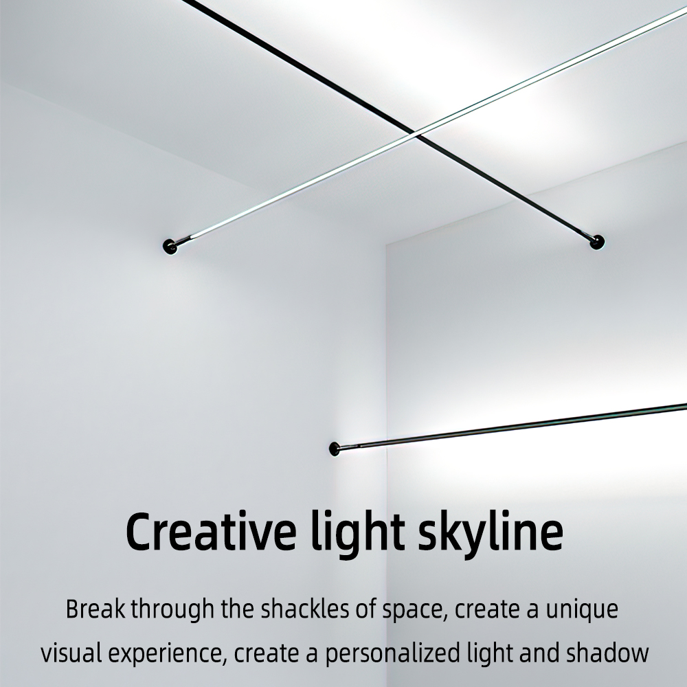 4M DIY Vertical Skyline Linear Light Composed Of Aluminum Profile And LED Strip Light For Ceiling Wall Installation 24v