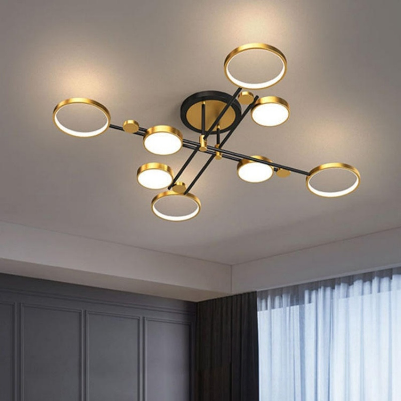 Modern Geometric Ring LED Ceiling Light for Minimalist Living Room Decor