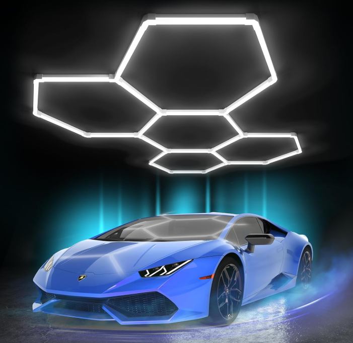 High Quality IP65 RGB/RGBW Hexagonal Honeycomb LED Lighting Ra90 5-Year Warranty Warehouse Workshops Garages Car Beauty Repair