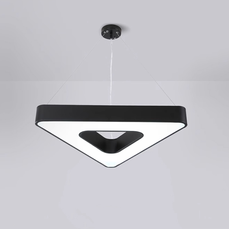 Creative LED Triangle Industrial Style Chandelier Personality for Office Gym Internet Cafe Engineering Splicing Lamps Middle