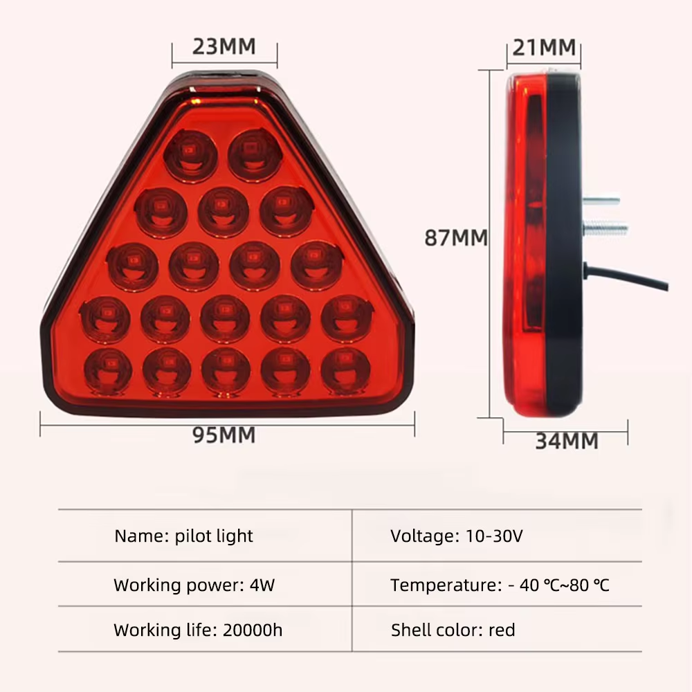 LED Car Warning Brake Signal Light Triangle Rectangle Square Auto Pilot Stop Light