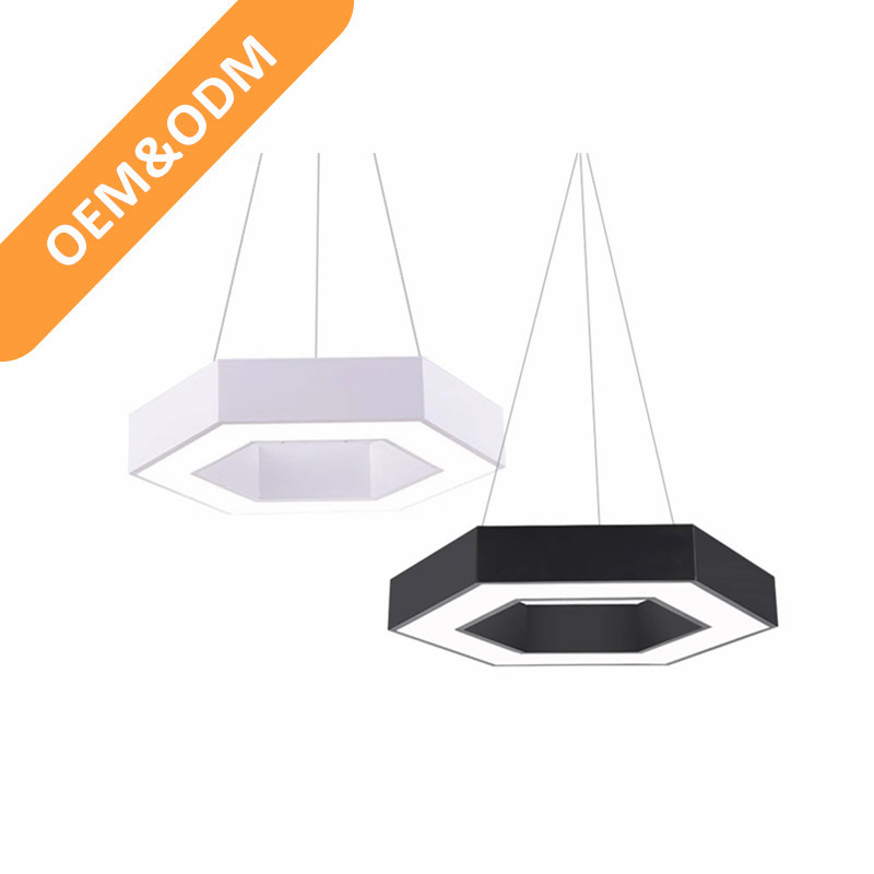 Colorful RGBW RGB White Office Ceiling Hexagon Lamp Commercial Industrial Modern Linear Honeycomb Pendant LED Gym Light
