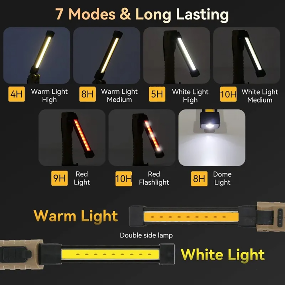 Rechargeable Mechanic Light Underhood Work Light with Magnet, Cordless Car Hood Light for Inspection, Workshop, Emergency