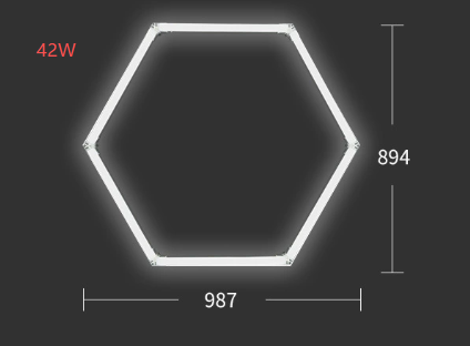 ETOP Custom Size 6500K Hexagon LED Honeycomb Light 110V-240V Aluminum Body for Auto Detailing Workshop Garden Ceiling Lighting