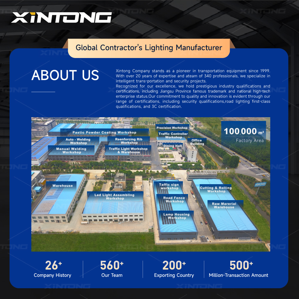 XINTONG Octagonal Led Solar Street Light Hot Dip Galvanized Steel Pole with Double Arm 10-Year Warranty Waterproof