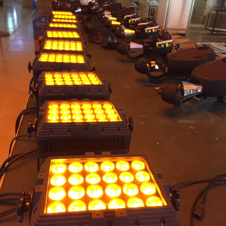 24x18W RGBWAUV 6in1 Outdoor Stage Lighting Waterproof LED Hex Par Light