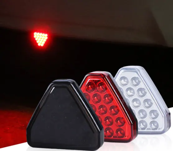 LED Car Warning Brake Signal Light Triangle Rectangle Square Auto Pilot Stop Light