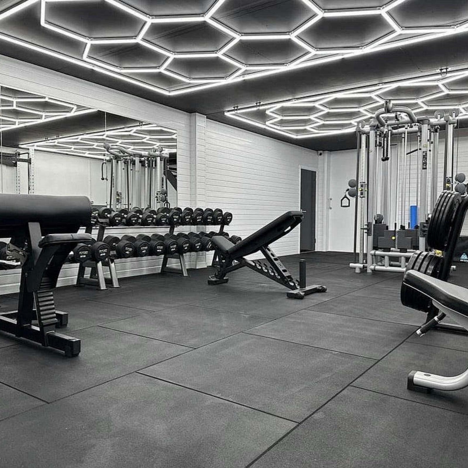 Dengbei Wang 14 Grid LED Lights Hexagon Honeycomb Car Detailing Ceiling Lights for Garage and Workshop