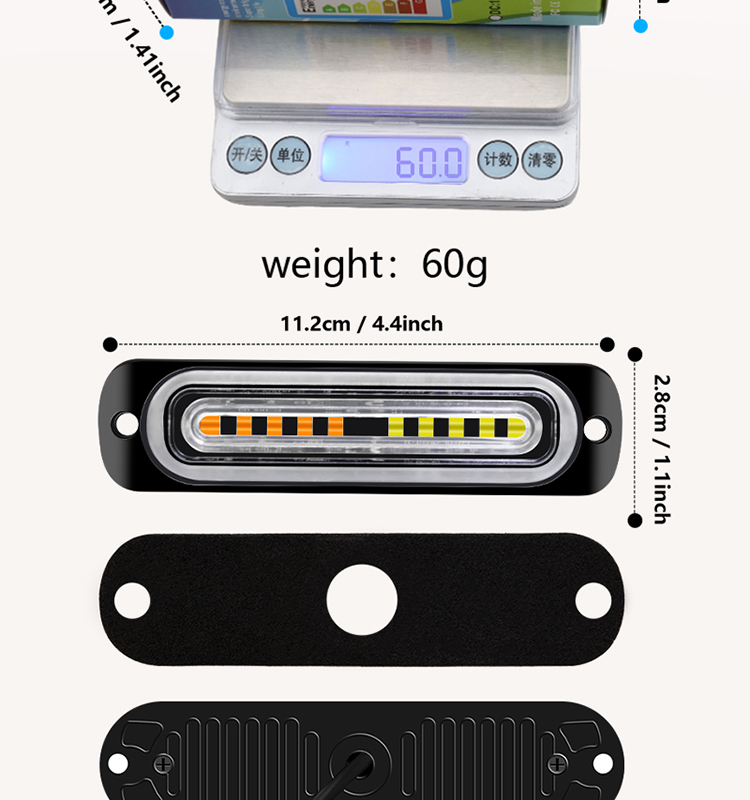 New LED Side Marker Light Ultra-thin Light 10LED Truck Side Grid Light 12-24V Car Strobe Lamp Yellow Blue Red