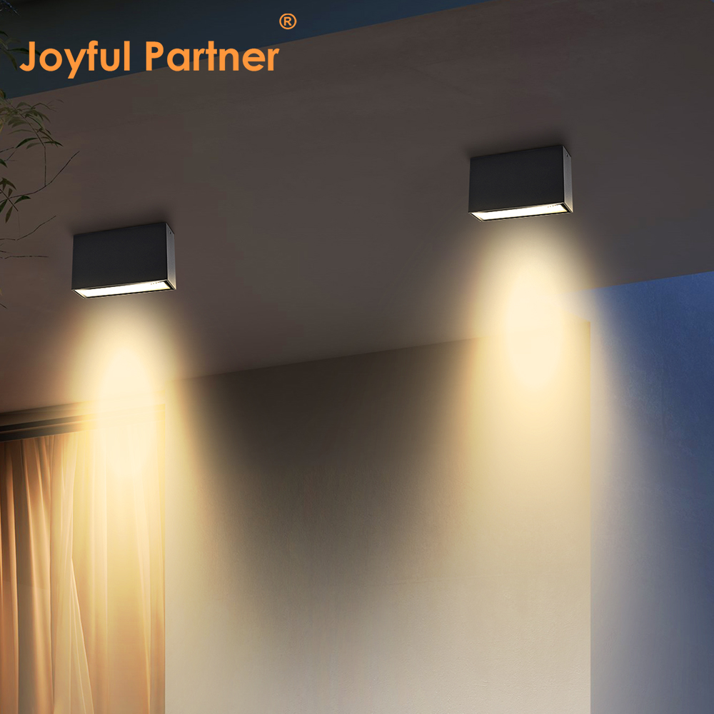 IP65 10W Square LED Wall Light Outdoor Waterproof Aluminum Surface Mounted Downlight Landscape Garden Decoration Lamp