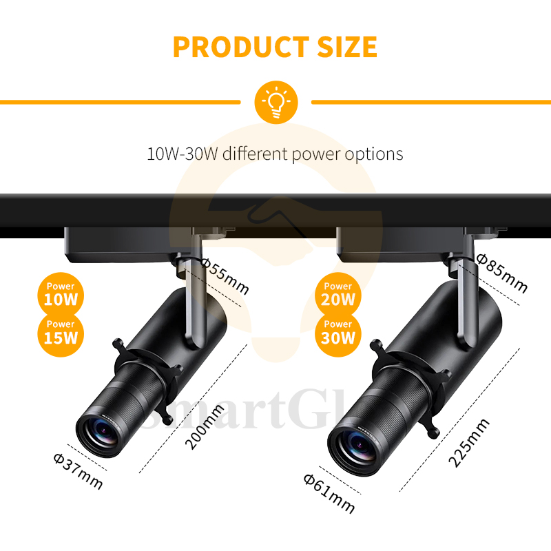 Showroom Shop Gallery Museum CCT Dali Tuya Dimmable Zoomable Projector Light 10W 15W 20W 30W Aluminum LED Focus Track Lights