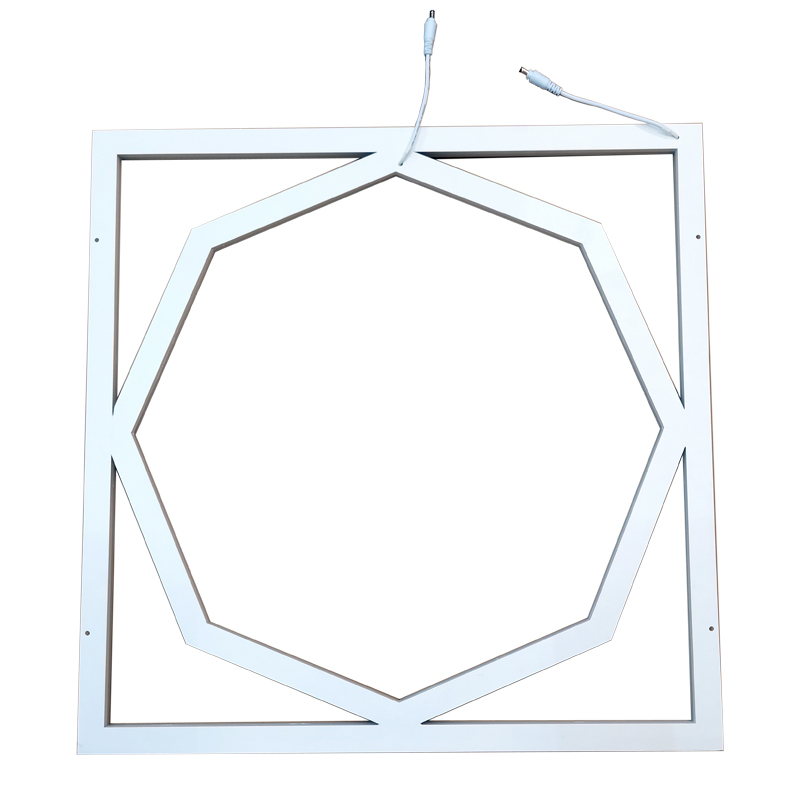 UKCA CE RoHS Compliant Modern Square Flat LED Panel Light Aluminum Lattice Double D Octagon Hexagon Frame School Hospital Office