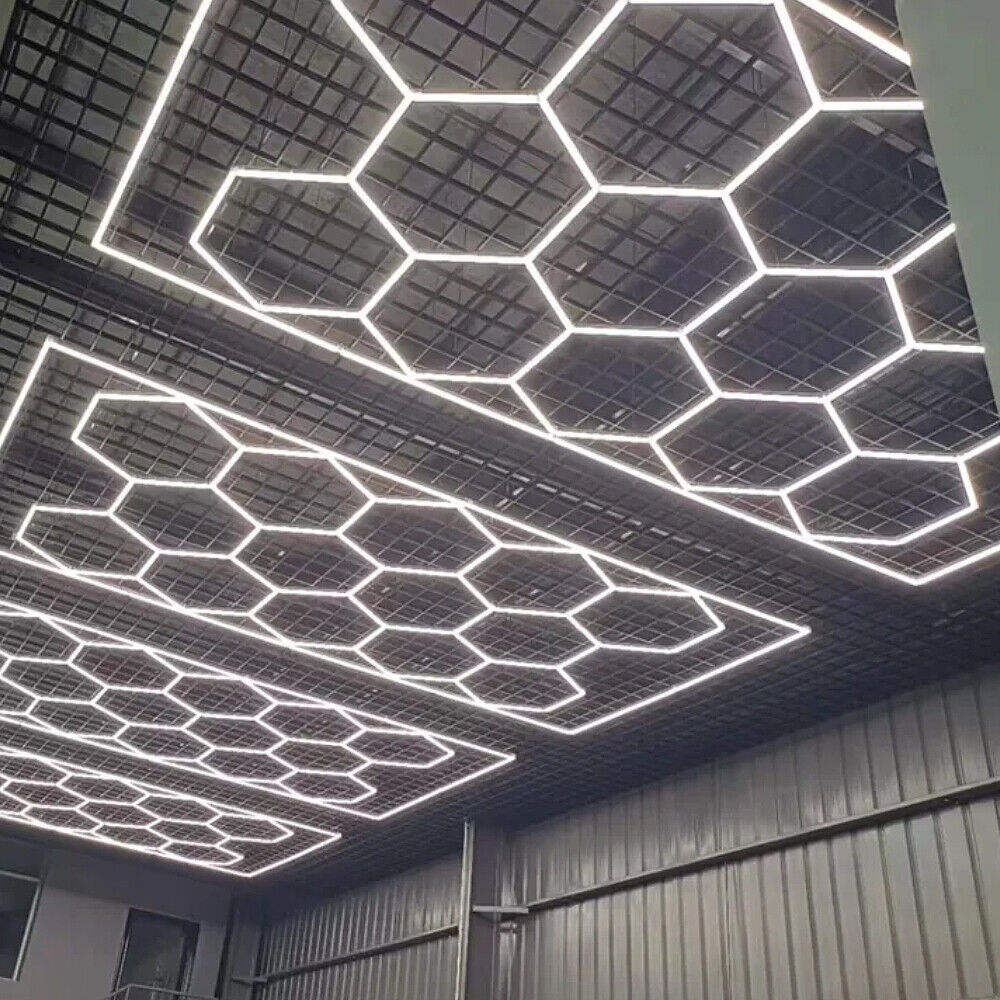 Customized Honeycomb LED Garage Detailing Lights IP44 Rated 6500K AC 170-264V Super Bright for Car Repair Workshop