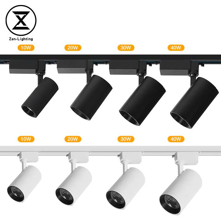 Professional 360&deg; Adjustable Ac 110V 265V 10W 20W 30W 40W Aluminum Spotlight Cob Indoor Showroom Clothing Store Led Track Light