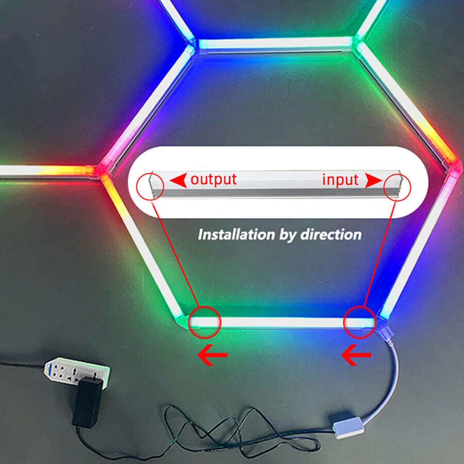 Hexagon Lighting Led Showroom Supermarket Shop Barber Night Club Light Hex Rgb Lights For Decoration
