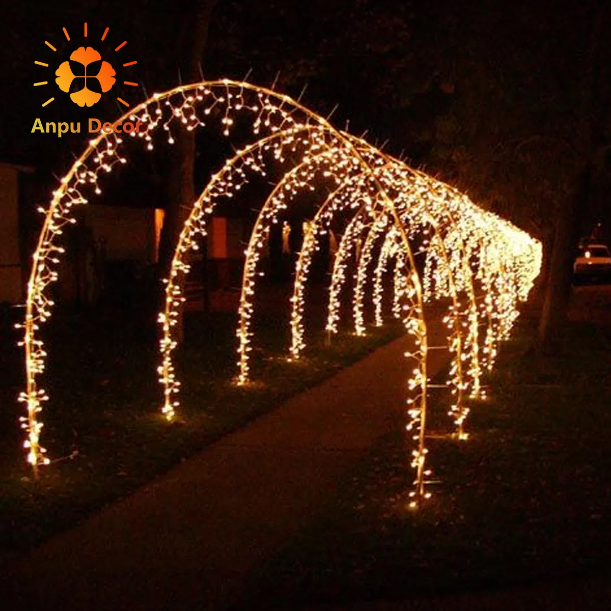 Outdoor 3D Light Tunnel Caterpillar Christmas Light Driveway for Commercial Winter Garden Light Show