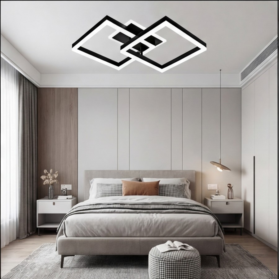 Sandy Black Modern Aluminum LED Ceiling Light for Living Room Bedroom Kitchen